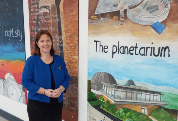 Mayor Claire at the opening of Sherwood Observatory Planetarium